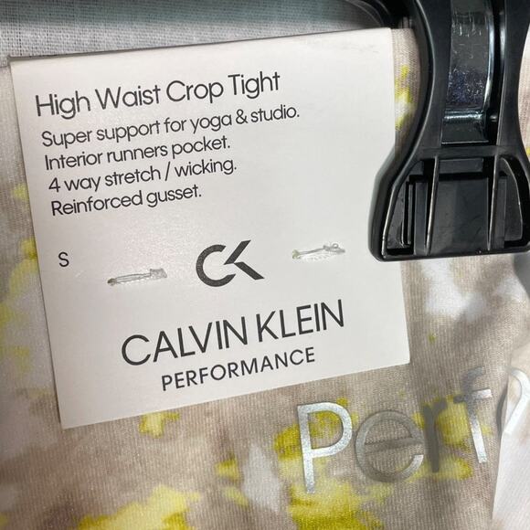 Calvin Klein Printed Cropped Leggings, Enlighten Daffodil, Small $50 - Picture 4 of 8